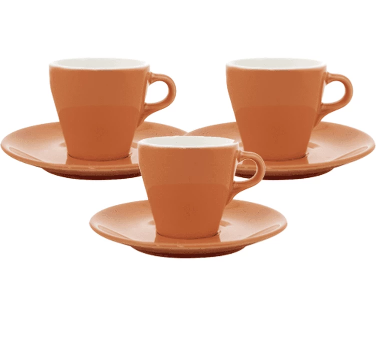 Tasses Et Sous Tasses Orange 9cl X3 - ORIGAMI 3 Tasses Et Sous Tasses Orange 9cl X3 - ORIGAMI