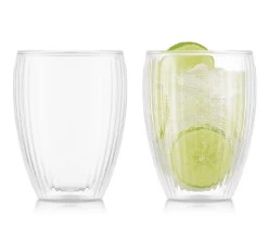 Set 2 Verres BODUM - PAVINA Double Paroi, Striés, 32 Cl, Transparent -Bodum Soldes 32 b