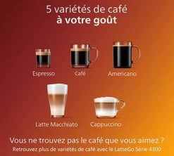 PHILIPS Series 3200 LatteGo Connectée EP3546/70 Garantie 3 Ans -Bodum Soldes 4 machine cafe grain philips connecte 3546 70