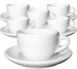 6 Tasses Cappuccino Et Sous-tasses 15 Cl Porcelaine Competition Palermo - Ancap