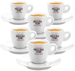 6 Tasses Et Sous Tasses à Café En Porcelaine - 6 Cl - PELLINI TOP