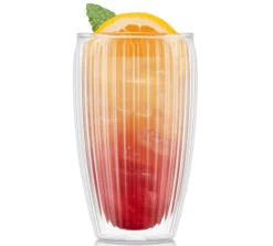 Verres Double Paroi BODUM - Pavina 2x45 Cl -Bodum Soldes bodum pavina strie 45cl