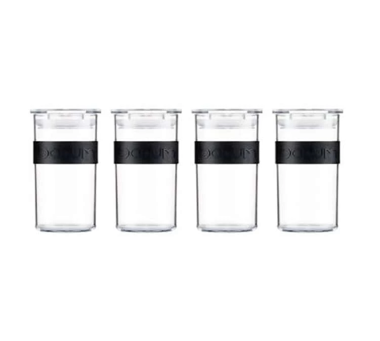 4 Bocaux Noirs - Conservation PC PRESSO - 25 Cl -BODUM 3 4 Bocaux Noirs - Conservation PC PRESSO - 25 Cl -BODUM