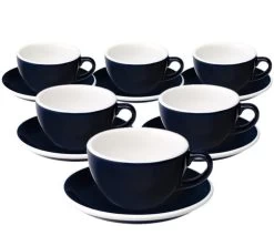 6 Tasses Cappuccino Et Sous-tasses Egg 20 Cl Denim - Loveramics