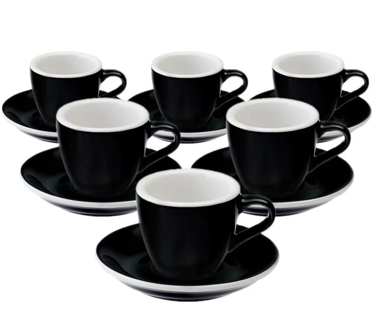 6 Tasses Espresso Et Sous-tasses Egg Black Loveramics - 8 Cl 3 6 Tasses Espresso Et Sous-tasses Egg Black Loveramics - 8 Cl