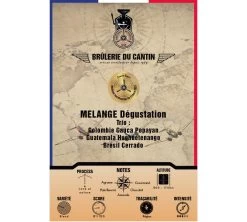 Café En Grains Brûlerie Du Cantin - Mélange Dégustation 100% Arabica - 250gr -Bodum Soldes etiquette melange degustation