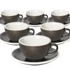6 Tasses Cappuccino Et Sous-tasses Egg 20 Cl Gunpowder- Loveramics -Bodum Soldes gunpowder cappu6 200