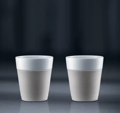 Tasses BODUM - Bistro En Porcelaine Avec Bande Silicone Blanche 2x30cl -Bodum Soldes image secondaire 13732 2.0