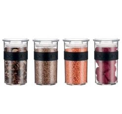 4 Bocaux Noirs - Conservation PC PRESSO - 25 Cl -BODUM 7 4 Bocaux Noirs - Conservation PC PRESSO - 25 Cl -BODUM -Bodum Soldes image secondaire boite