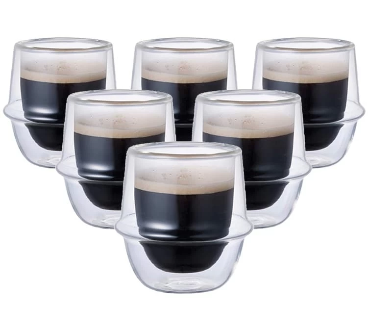 6 Verres Double Paroi Kronos 8cl - KINTO 3 6 Verres Double Paroi Kronos 8cl - KINTO