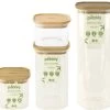 Lot De Boîtes Conservatrices PEBBLY En Verre Et Couvercle En Bambou -Bodum Soldes lot pebbly 4 botes