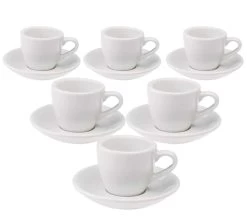 6 Tasses Espresso Et Sous-tasses Egg White Loveramics - 8 Cl