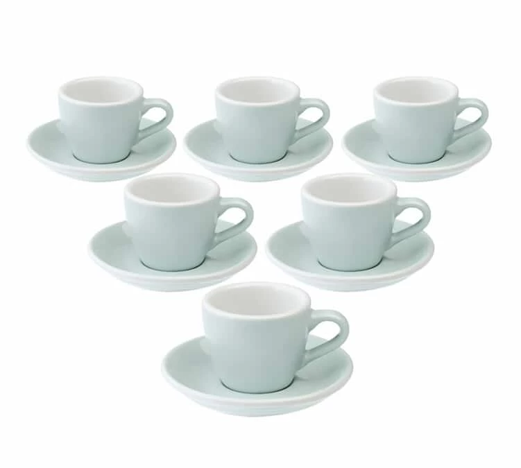 6 Tasses Espresso Et Sous-tasses Egg 8 Cl River Blue - Loveramics 3 6 Tasses Espresso Et Sous-tasses Egg 8 Cl River Blue - Loveramics