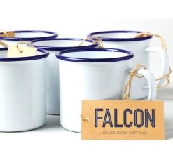 Mug - 35 Cl - Blanc Avec Bordure Bleue FALCON ENAMELWARE -Bodum Soldes mug blanc bleu falcon