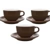 3 Tasses Et Sous Tasses Latte Bowl 19 Cl Marron - ORIGAMI -Bodum Soldes origami marron 19x3