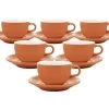 Tasses - ORIGAMI - Tasses Et Sous Tasses Latte Bowl Orange 19cl X6 -Bodum Soldes origami orange19x6
