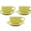 3 Tasses Et Sous Tasses Latte Bowl 19 Cl Vert - ORIGAMI -Bodum Soldes origami vert 19x3