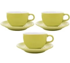 3 Tasses Et Sous Tasses Latte Bowl 19 Cl Vert - ORIGAMI