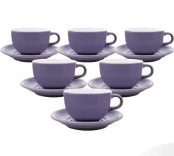 Tasses - ORIGAMI - Tasses Et Sous Tasses Latte Bowl Violet 19cl X6