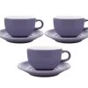 3 Tasses Et Sous Tasses Latte Bowl 19 Cl Violet - ORIGAMI -Bodum Soldes origami violet 19x3