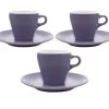3 Tasses Et Sous Tasses Espresso 9cl Violet - ORIGAMI -Bodum Soldes origami violet 9x3