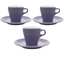3 Tasses Et Sous Tasses Espresso 9cl Violet - ORIGAMI