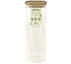 Boîte De Conservation Carrée - En Verre Et Bambou 2.2L - PEBBLY