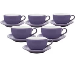 Tasses - ORIGAMI - Tasses Et Sous Tasses Latte Bowl Violet 25cl X6